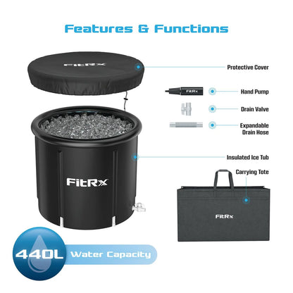 Ice Bath Cold Plunge Tub Cold Water Therapy XL Plunge Pool with Cover, 116 Gallon
