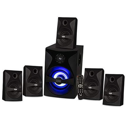 Bluetooth 5.1 Surround Sound System with LED Light Display, FM Tuner, USB And